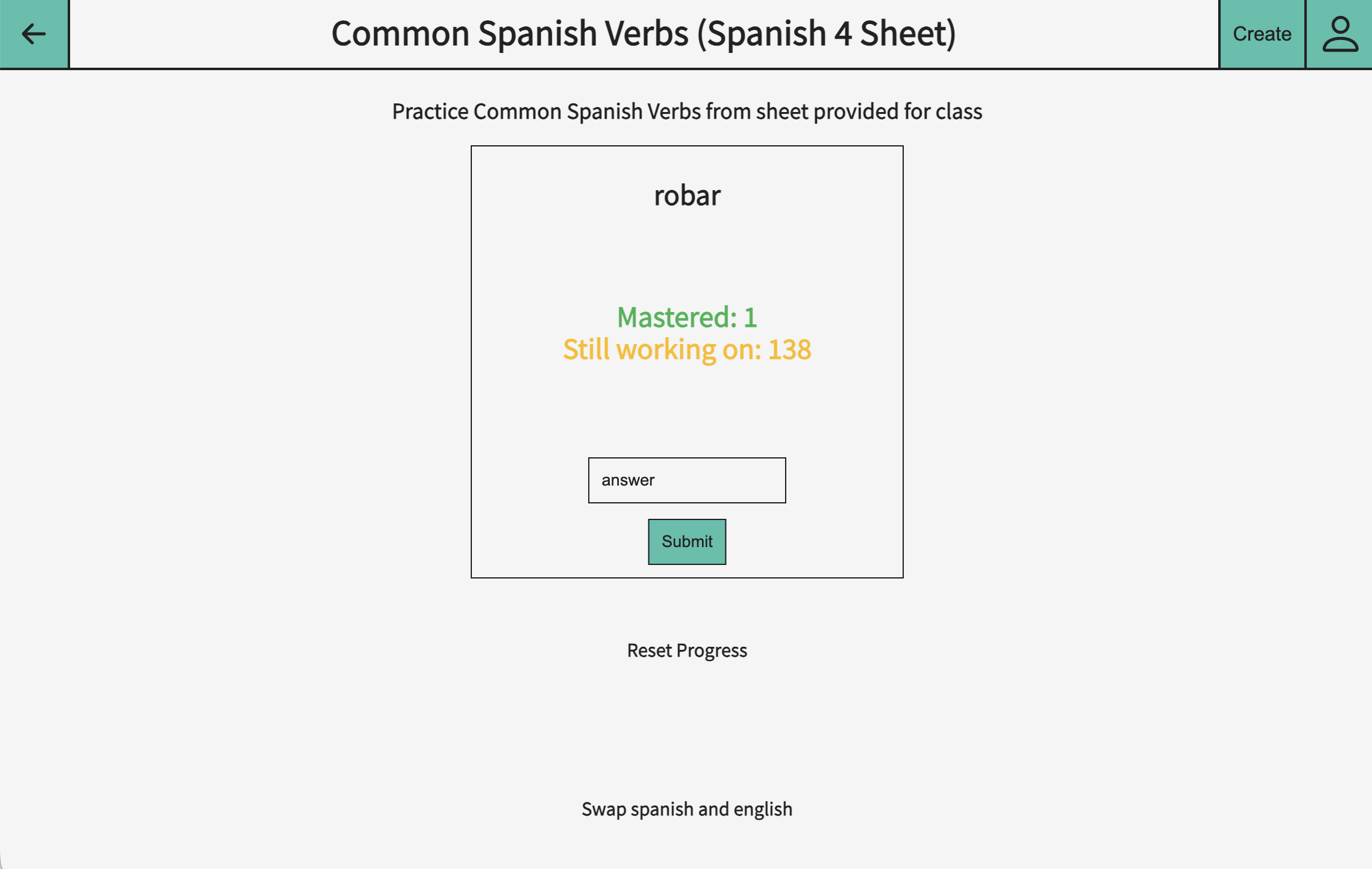 Flash Study study page