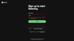 Spotify clone enter email page