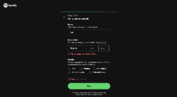Spotify clone enter name page
