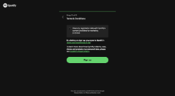 Spotify clone terms and conditions page
